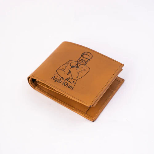 Beautiful Wallet + Keychain with Your sketch and Name on it with Beautiful Box