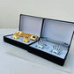 Rolex Cufflinks with Box and Chain Gold & SIlver Color