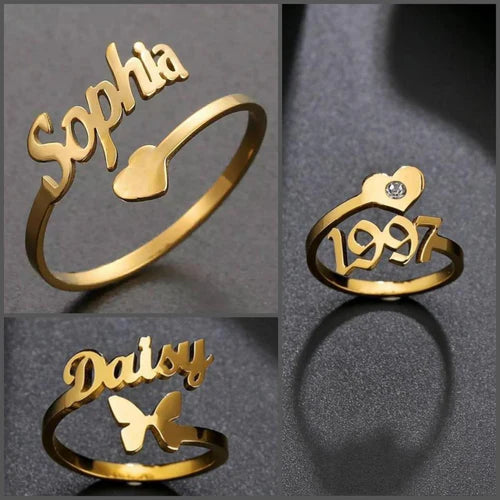 Customize Single Name Ring